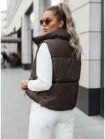 Dámská přechodná krátká prošívaná oboustranná kávová vesta LEOVELLA FashionStreet TY4648 Dámská přechodná krátká prošívaná oboustranná kávová vesta LEOVELLA FashionStreet TY4648