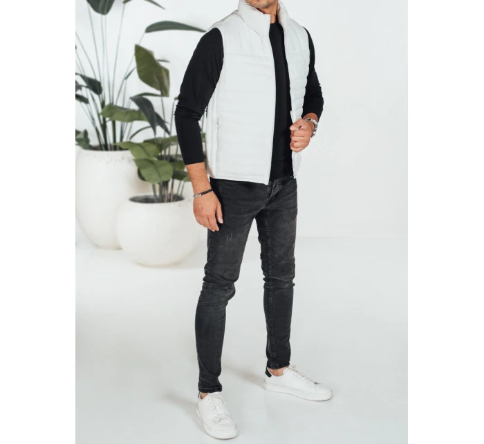 Pánská prošívaná bílá vesta Dstreet model 21991581 - FashionStreet