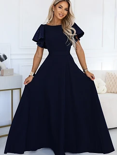 Elegantní s se střihem a rukávy – tmavě modré model 22545412 - numoco