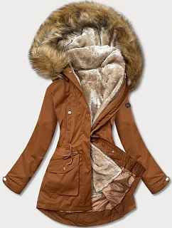 Dámská zimní parka karamelově béžová (m-21356)