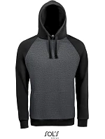 SOL'S Seattle Unisex raglánová mikina s kapucí charcoal melange/black model 22523939 SOL'S Seattle Unisex raglánová mikina s kapucí charcoal melange/black model 22523939
