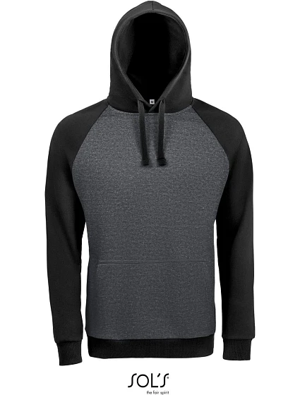 SOL'S Seattle Unisex raglánová mikina s kapucí charcoal melange/black model 22523939 SOL'S Seattle Unisex raglánová mikina s kapucí charcoal melange/black model 22523939