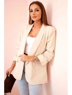 Sako s klopami elegantní béžový