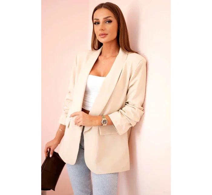 Sako s klopami elegantní béžový Sako s klopami elegantní béžový