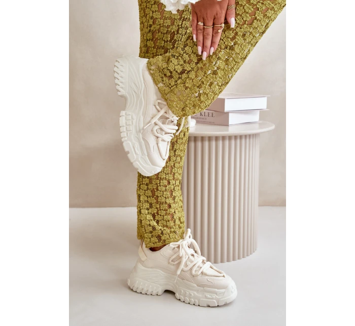 Dámské tenisky na masivní světle béžové model 21667369 - Boto Dámské tenisky na masivní světle béžové model 21667369 - Boto