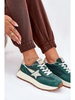 Dámské Sportovní Boty Z Semiše Na Platformě model 21686705 Zelené - VINCEZA