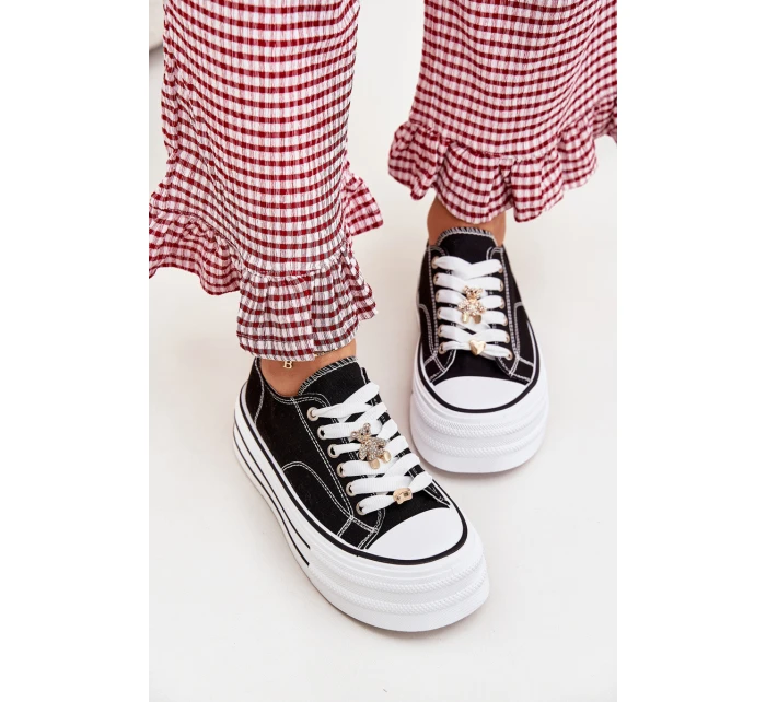 Dámské Tenisky Na Platformě Se Zlatými Černé model 21701238 - Boto Dámské Tenisky Na Platformě Se Zlatými Černé model 21701238 - Boto