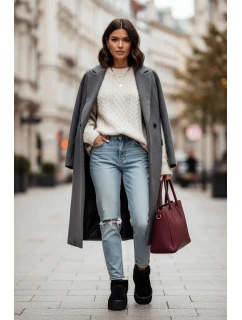 Ženské sněhule z přírodního semiše černé Mairene