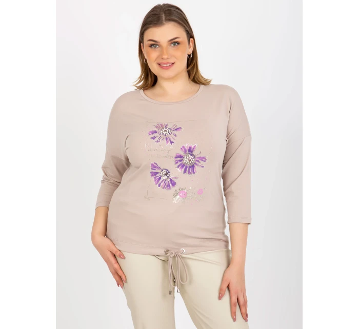 Dámská halenka RV BZ 8457.47P béžová - FPrice