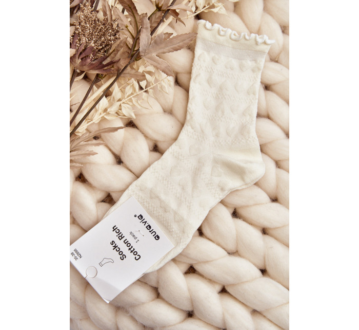 Vzorované dámské ponožky bílé