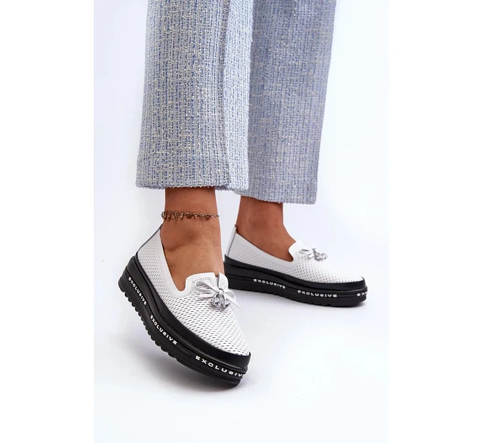 Dámské mokasiny LR400  stříbrné -  Step in style