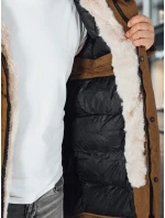 Pánská zimní bunda parka s kapucí FashionStreet hnědá TX4972
