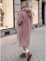 Dámský zimní kabát LUXERII dlouhý kožich růžový FashionStreet TY4689z
