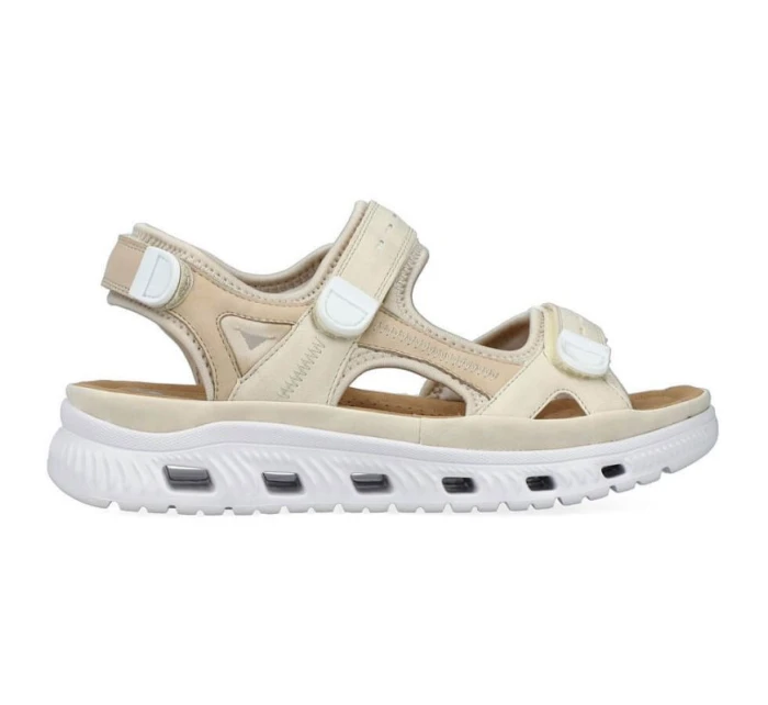 Pohodlné sandály na suchý zip Rieker W RKR691 beige