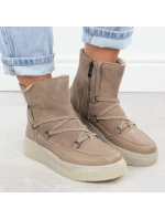 Dámské béžové kožené boty Filippo DBT7162