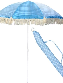 PLÁŽOVÝ A ZAHRADNÍ SLUNEČNÍK SE STŘAPCI 174 CM MODRÝ