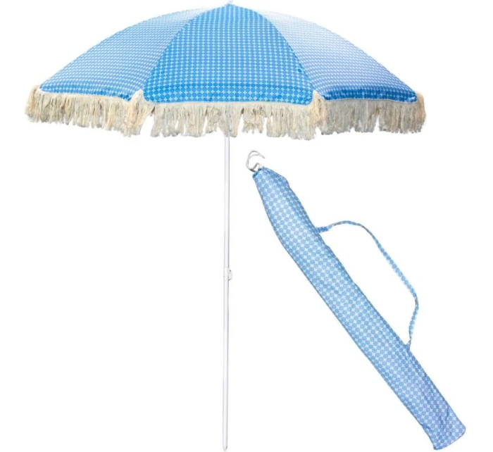 PLÁŽOVÝ A ZAHRADNÍ SLUNEČNÍK SE STŘAPCI 174 CM MODRÝ PLÁŽOVÝ A ZAHRADNÍ SLUNEČNÍK SE STŘAPCI 174 CM MODRÝ