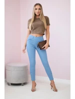 Kalhoty z barevného denimu s mašlí z denimu