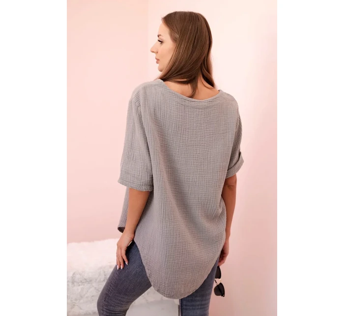 Dámská mušelínová košile s knoflíkem fango