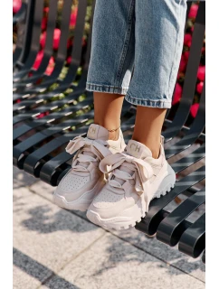 Dámské Kožené Tenisky Béžové CheBello 4583