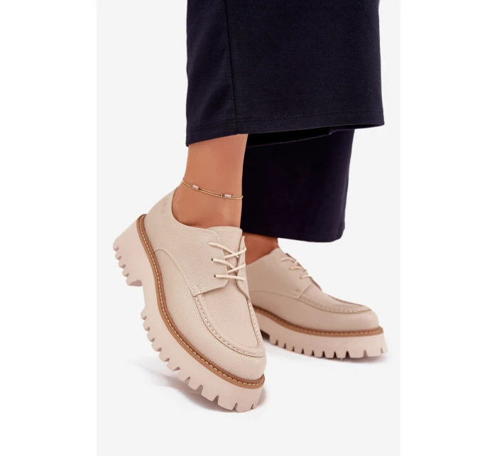 Dámské Mokasíny S Šněrováním Big Star model 21705302 Béžové - Big Star Shoes