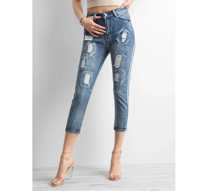 Kalhoty JMP SP CHK001 jeans.81 modrá