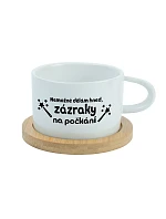 NEMOŽNÉ DĚLÁM HNED, ZÁZRAKY NA POČKÁNÍ - bílý hrníček makronka 200 ml