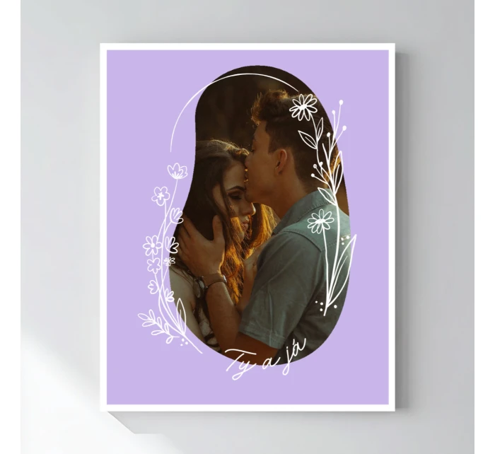 Magický fotoobraz v rámu - 40x50 - květinové ohraničení 