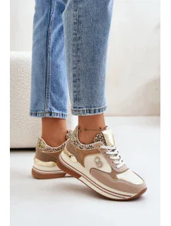 Dámská sportovní obuv YY-6B model 201042 Béžová se zlatou - Step in style