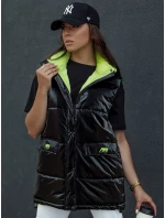 Dámská prošívaná dlouhá vesta MAYLO černá FashionStreet TY4521