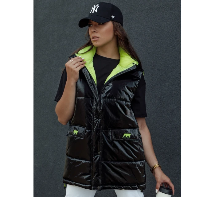 Dámská prošívaná dlouhá vesta MAYLO černá FashionStreet TY4521