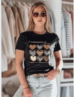 Dámské tričko se srdcem LOVETIK černé FashionStreet RY2734 Dámské tričko se srdcem LOVETIK černé FashionStreet RY2734