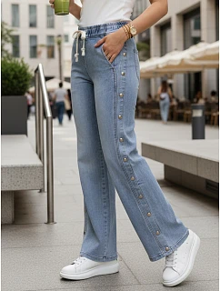 Dámské džíny s širokými nohavicemi modré FashionStreet UY2986