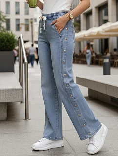 Dámské džíny s širokými nohavicemi modré FashionStreet UY2986