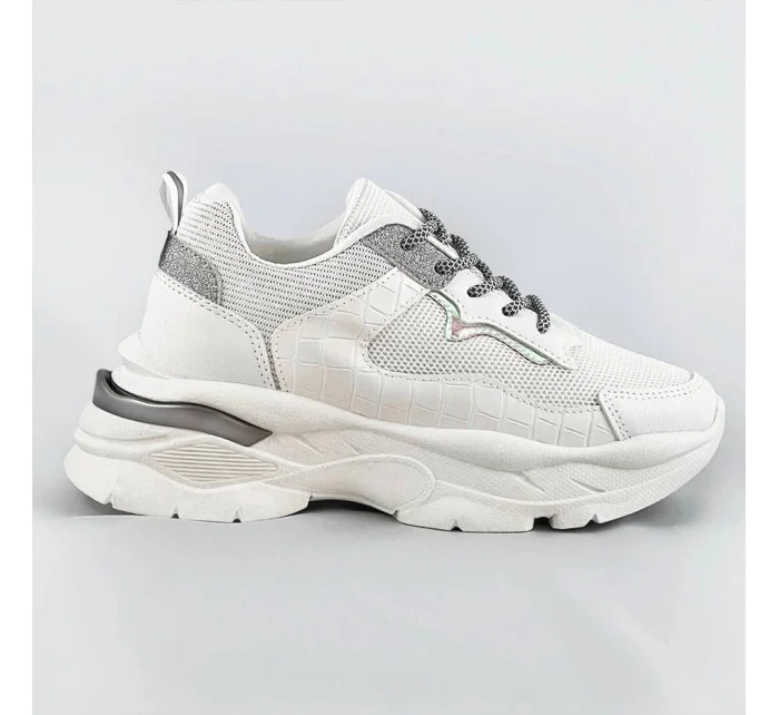 Bílé šněrovací dámské sportovní boty (LU-3)