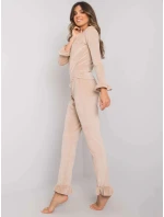 Damska piżama z długim rękawem welur Goodlookin beżowa (7394) Damska piżama z długim rękawem welur Goodlookin beżowa (7394)