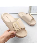 Žabky s přezkou W model 21875102 beige - VINCEZA