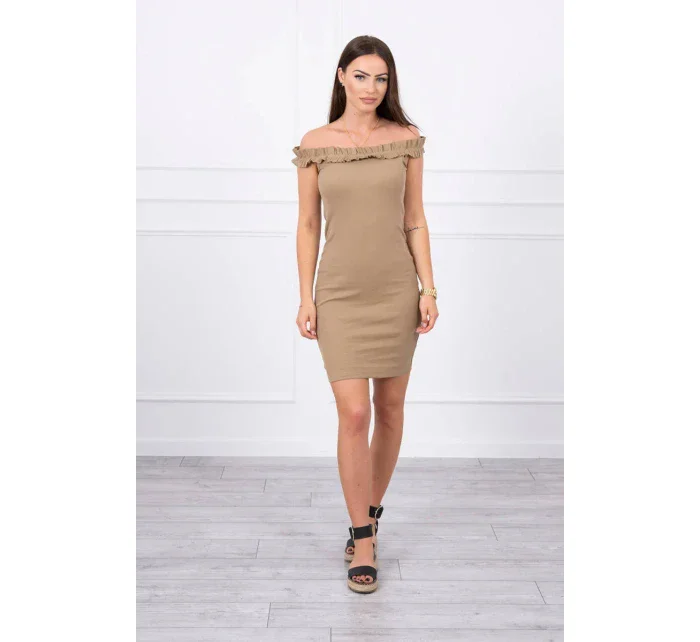 Španělské šaty s volánky velbloud