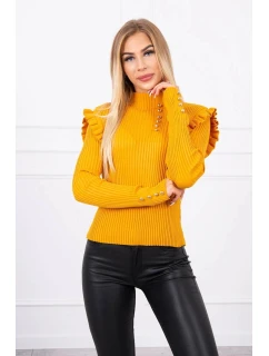 halenka s knoflíky hořčicové barvy model 21753022 - K-Fashion