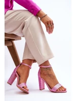 Dámské sandály na vysokém podpatku se zirkony Růžové Idealistic Dámské sandály na vysokém podpatku se zirkony Růžové Idealistic