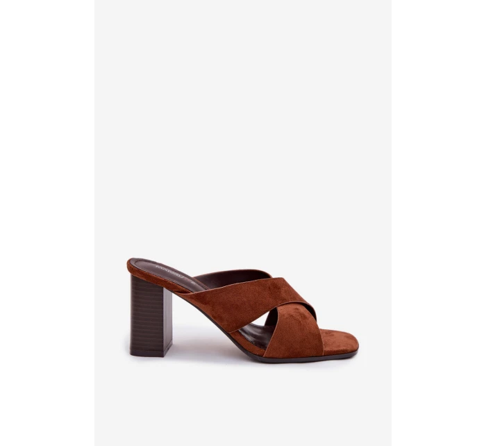 Dámské sandály na podpatku hnědé Denessa