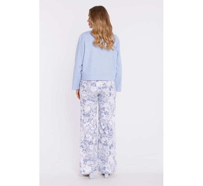 bunda na knoflíky s klopami světle modrá model 22040633 - Moe