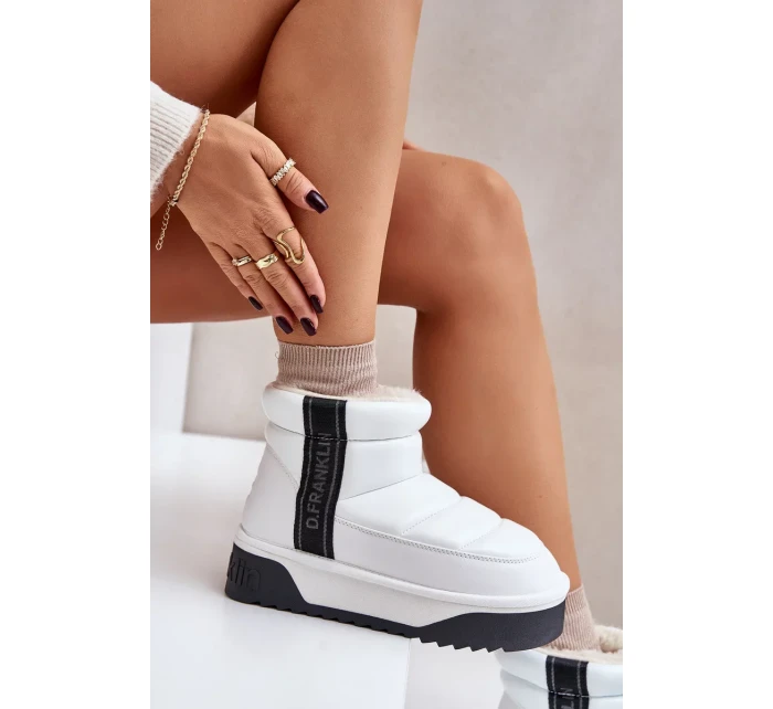 Nízké sněhule na silné podrážce D.Franklin DFSH371011 Bílé Nízké sněhule na silné podrážce D.Franklin DFSH371011 Bílé