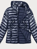 Dámská prošívaná bunda se stojáčkem tmavě modrá (16M9110-215)