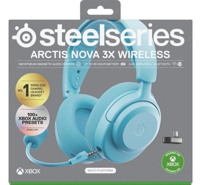 Bezdrátová sluchátka Steelseries Arctis Nova 3X pro Xbox, Aqua Bezdrátová sluchátka Steelseries Arctis Nova 3X pro Xbox, Aqua