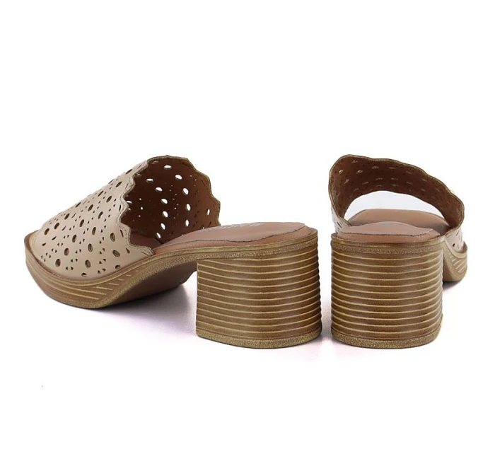 Dámské otevřené béžové žabky na jehlovém podpatku M.Daszynski model 22081599 - Hikvision