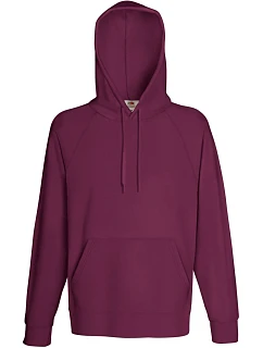 Fruit of the Loom Lightweight Hooded Sweat Pánská raglánová mikina s kapucí 16.2140 burgundy