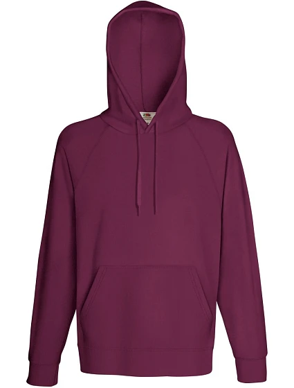 Fruit of the Loom Lightweight Hooded Sweat Pánská raglánová mikina s kapucí 16.2140 burgundy Fruit of the Loom Lightweight Hooded Sweat Pánská raglánová mikina s kapucí 16.2140 burgundy