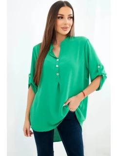 Halenka s delším zadním dílem zelená