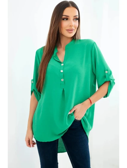 Halenka s delším zadním dílem zelená Halenka s delším zadním dílem zelená